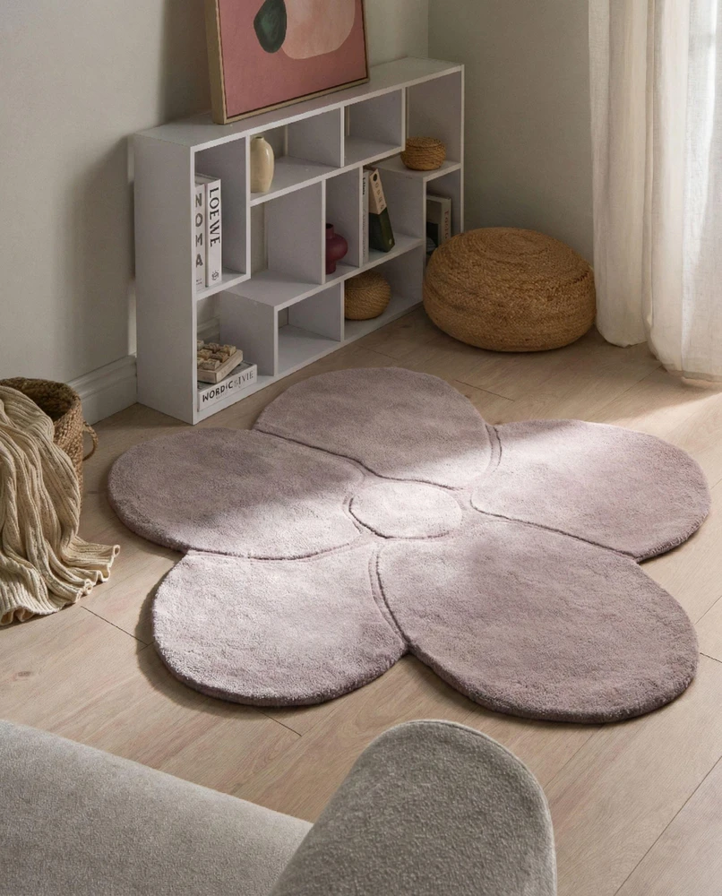 Beliani Kilimas KOKKINI violetinis ø 140 cm, vilna