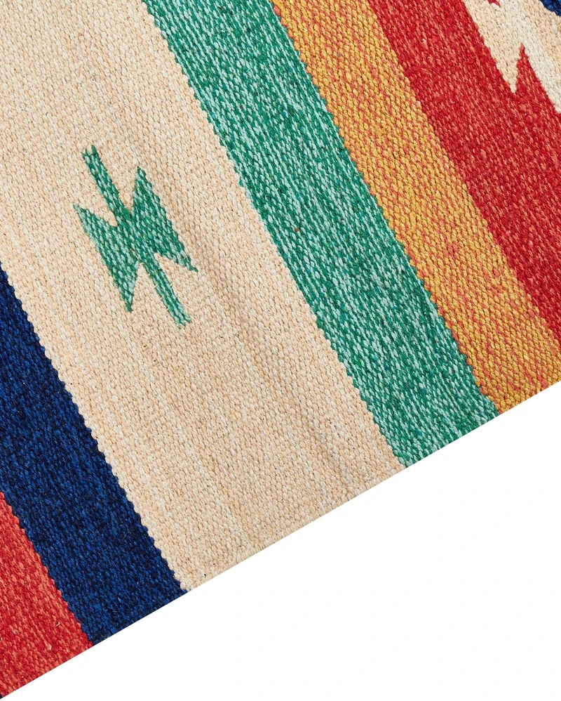 Beliani Kilimas MARGARA spalvotas 140 x 200 cm medvilninis Kilim