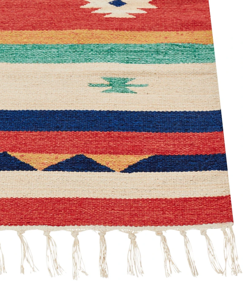 Beliani Kilimas MARGARA spalvotas 140 x 200 cm medvilninis Kilim