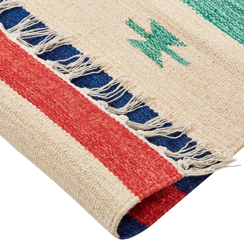 Beliani Kilimas MARGARA spalvotas 140 x 200 cm medvilninis Kilim