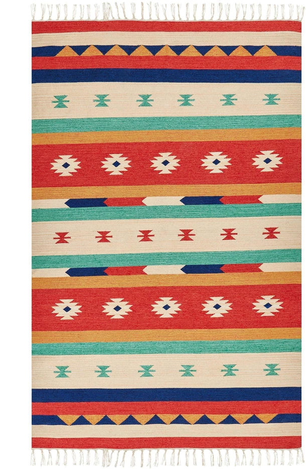 Beliani Kilimas MARGARA spalvotas 140 x 200 cm medvilninis Kilim