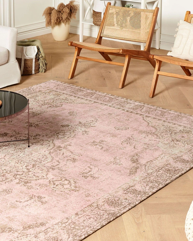 Beliani Kilimas MATARIM rožinis 200 x 300 cm medvilninis