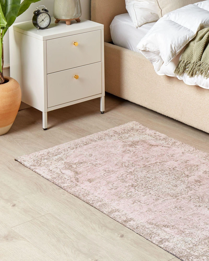 Beliani Kilimas MATARIM rožinis 80 x 150 cm medvilninis
