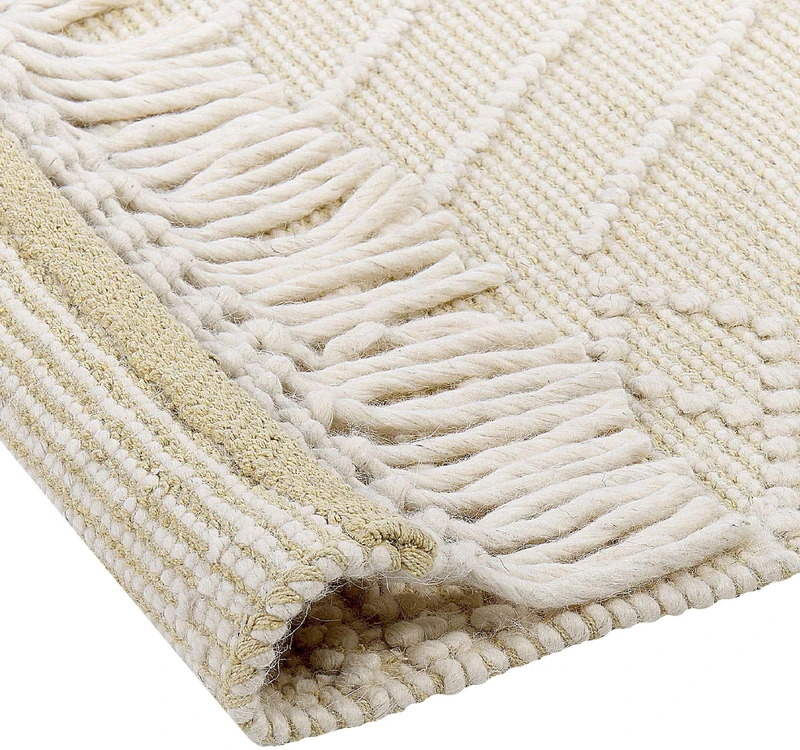 Beliani Kilimas MAVIKENT smėlio spalvos 160 x 230 cm vilnonis