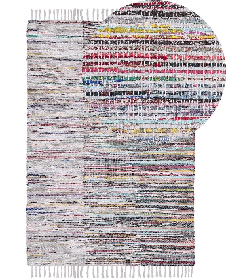 Beliani Kilimas MERSIN spalvotas 140 x 200 cm medvilninis