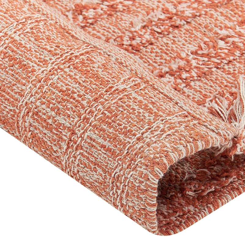 Beliani Kilimas MUGLA oranžinis 80 x 150 cm medvilninis