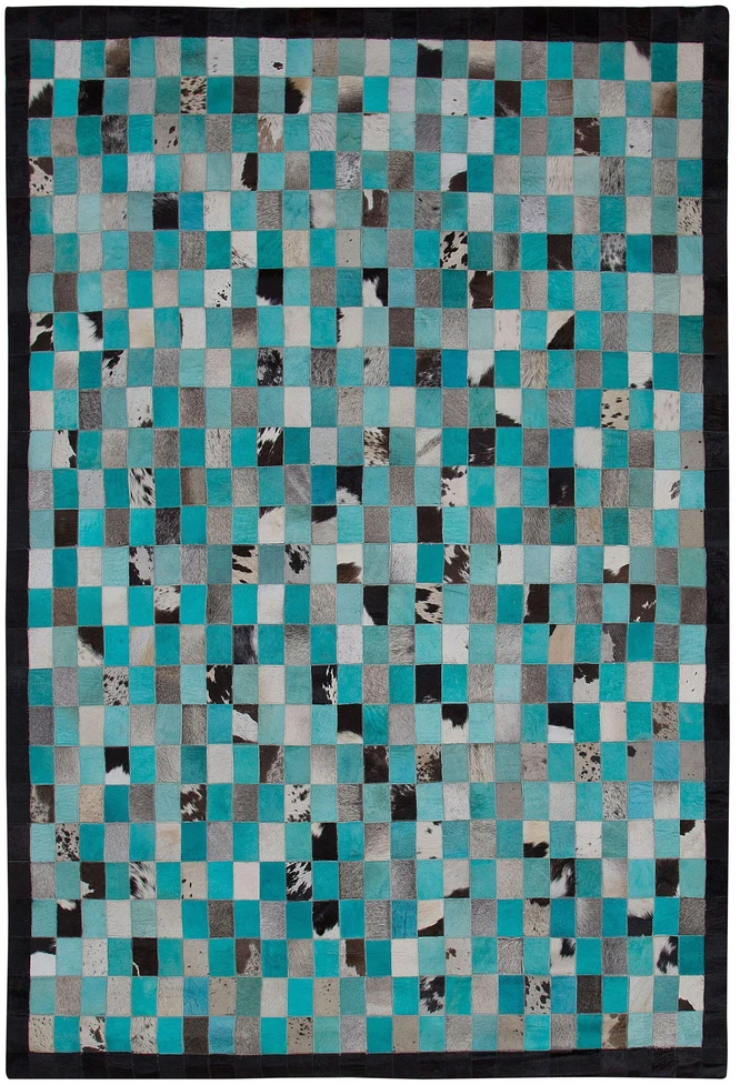 Beliani Kilimas NIKFER turkis spalvos 160 x 230 cm natūrali oda