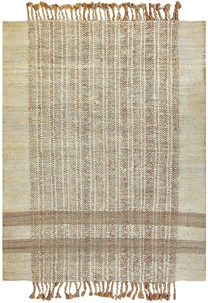 Beliani Kilimas ORTAOBA smėlio spalvos 160 x 230 cm džiutas