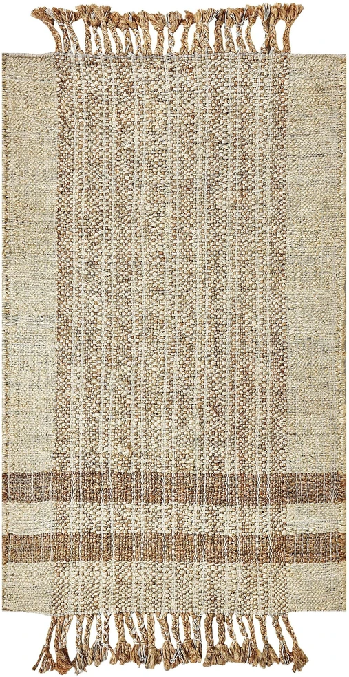 Beliani Kilimas ORTAOBA smėlio spalvos 80 x 150 cm džiutas