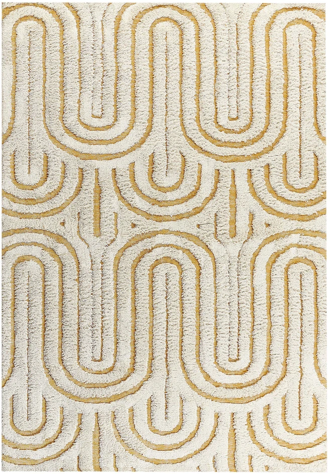 Beliani Kilimas PERAI Geltonas 160 x 230 cm Medvilnė
