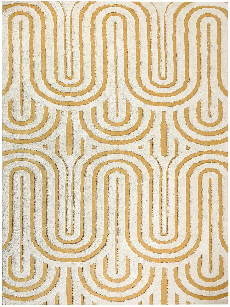 Beliani Kilimas PERAI Geltonas 300 x 400 cm Medvilnė