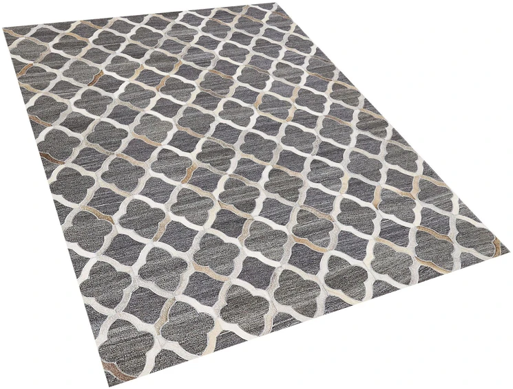 Beliani Kilimas ROLUNAY tamsiai pilkas 140 x 200 cm natūrali oda