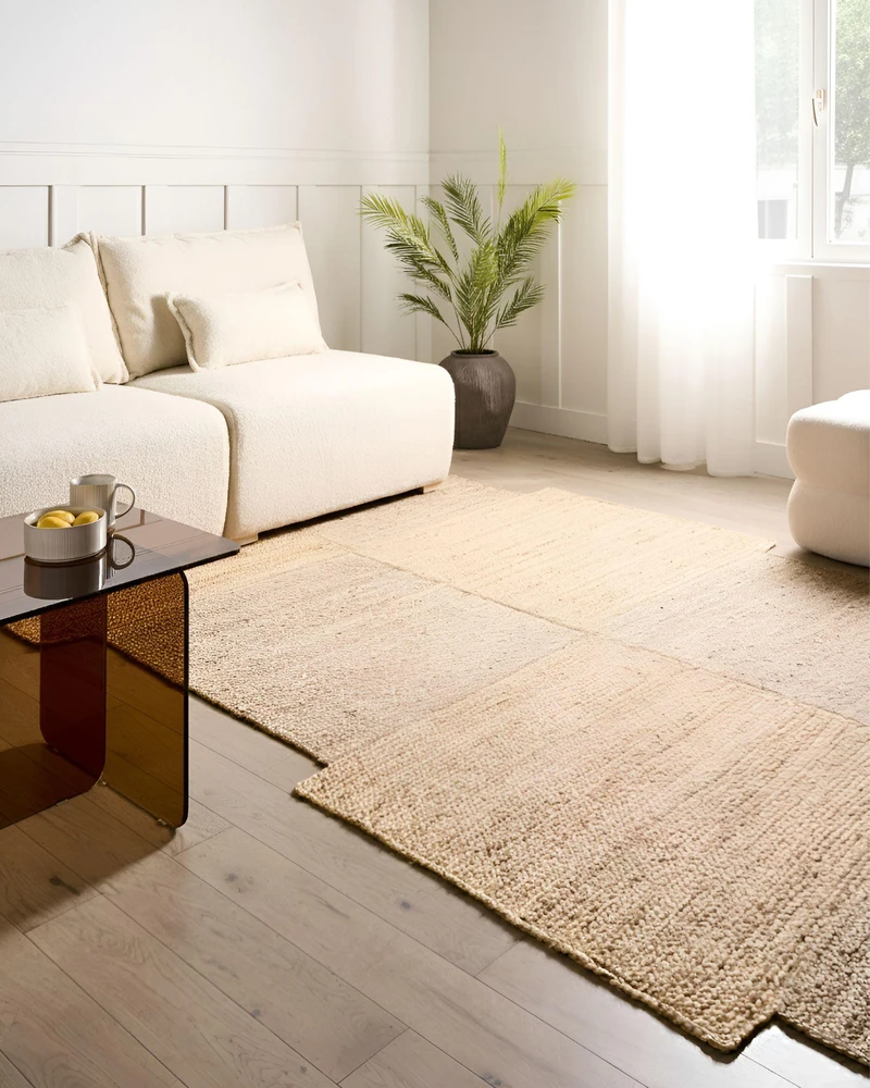 Beliani Kilimas SANGLI smėlio spalvos 200 x 300 cm džiutas
