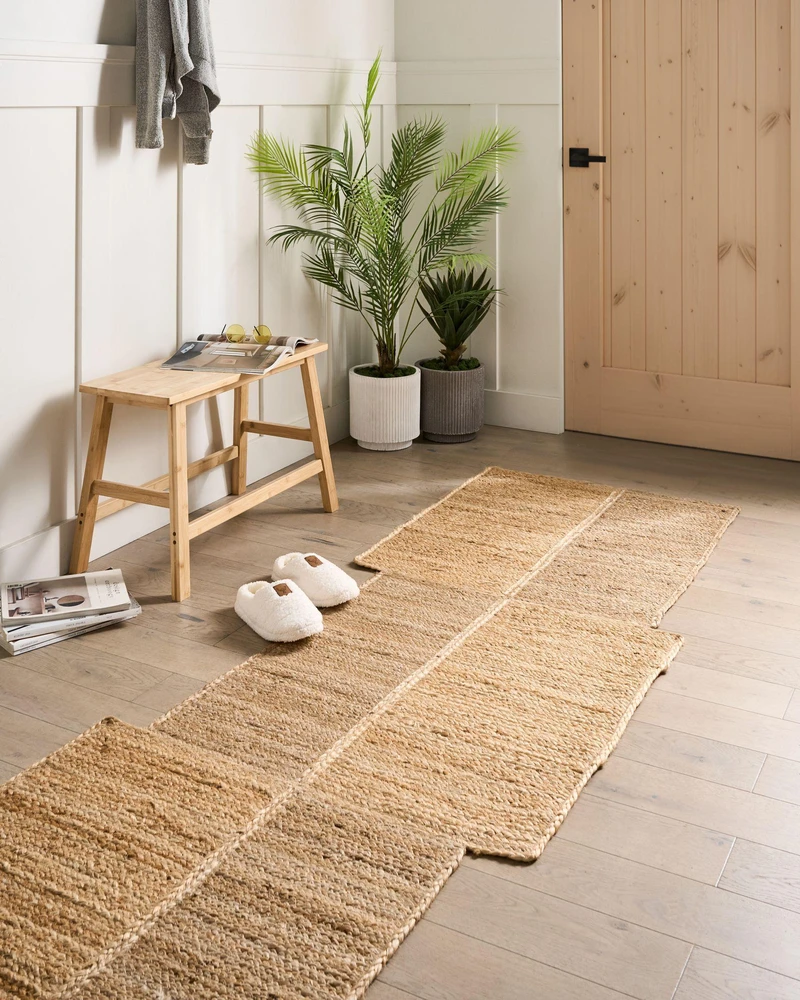 Beliani Kilimas SANGLI smėlio spalvos 80 x 300 cm džiuto
