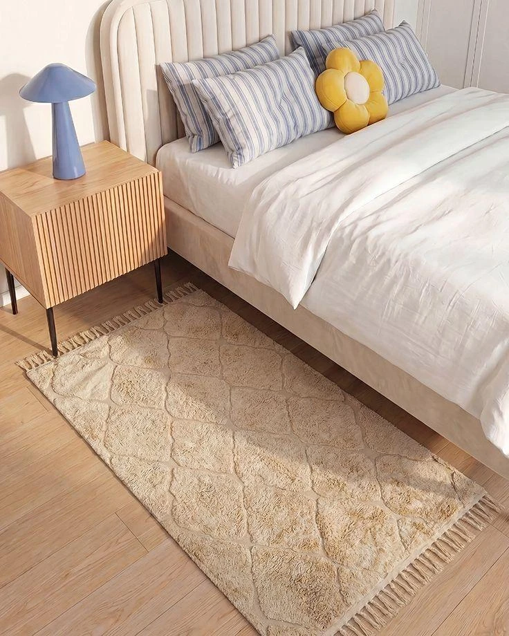 Beliani Kilimas SANLIURFA Smėlio spalvos 80 x 150 cm Medvilninis