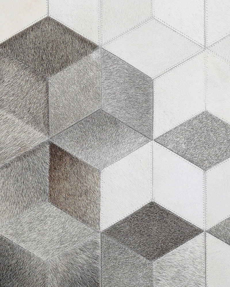 Beliani Kilimas SASON pilkas 140 x 200 cm natūrali oda