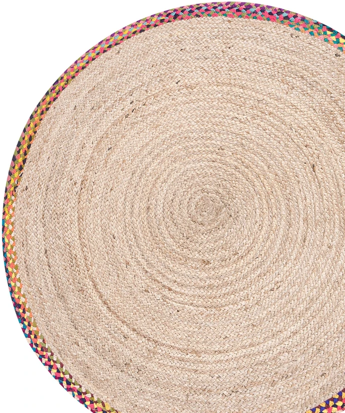 Beliani Kilimas SATARA spalvotas ø 120 cm džiutas