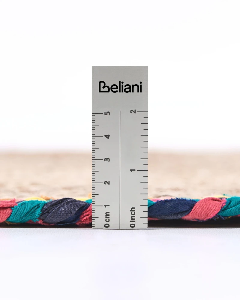 Beliani Kilimas SATARA spalvotas ø 120 cm džiutas