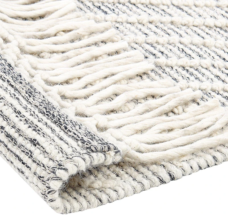 Beliani Kilimas SAVUR Pilkas 160 x 230 cm Vilnonis