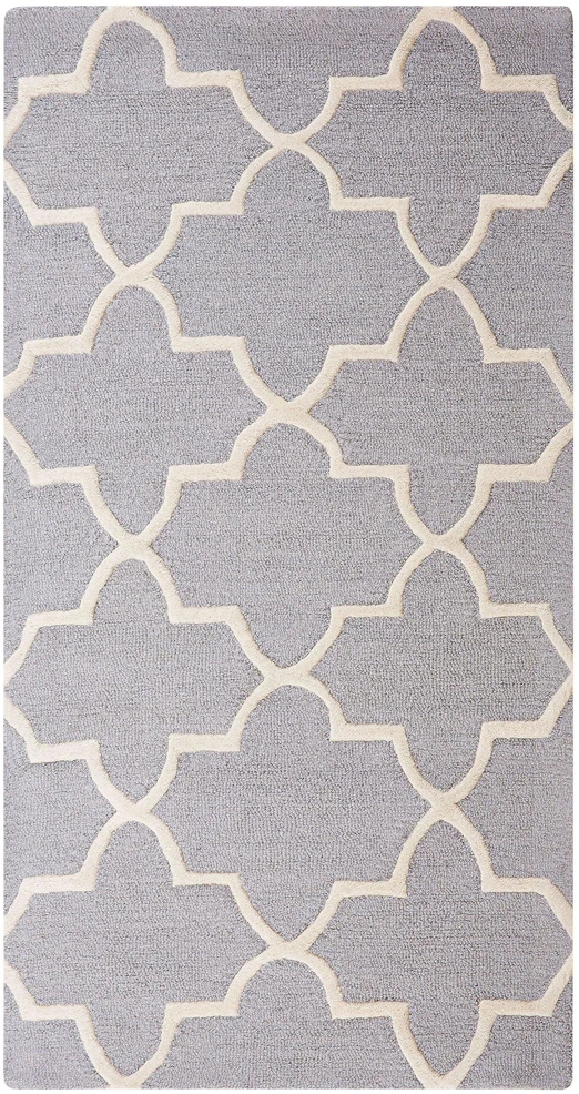Beliani Kilimas SILVAN šviesiai pilkas 80 x 150 cm vilnonis