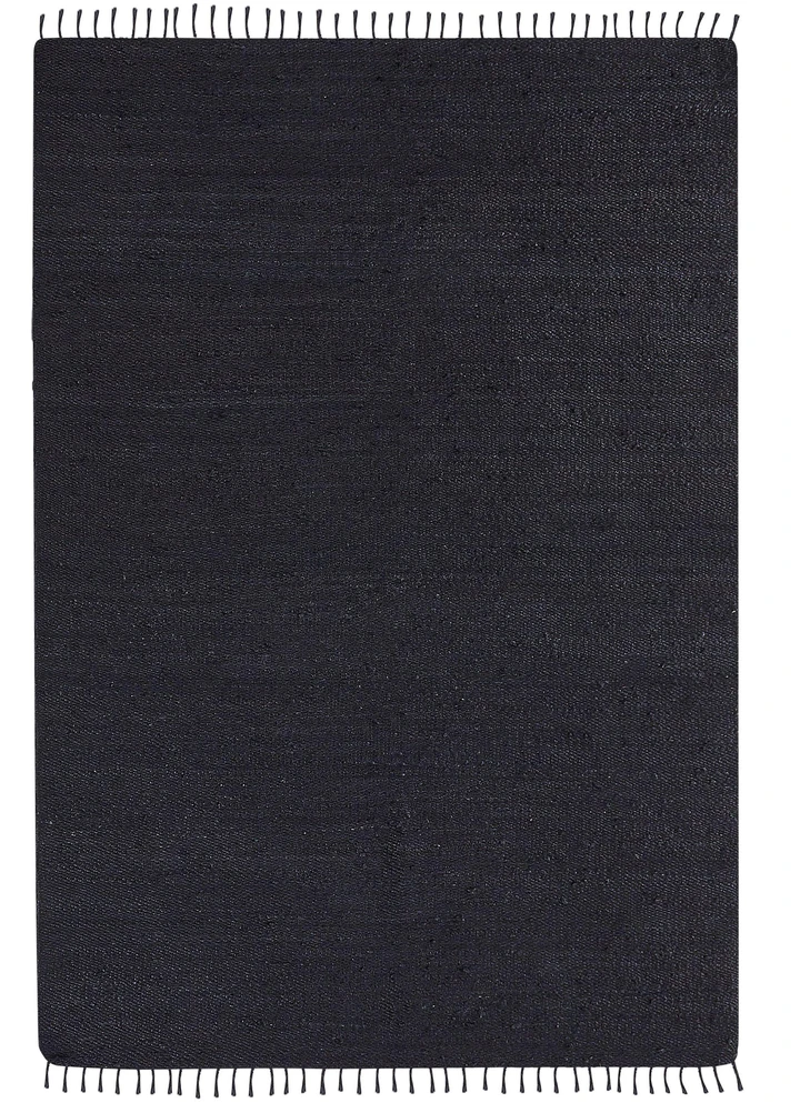 Beliani Kilimas SINANKOY juodas 160 x 230 cm džiutas