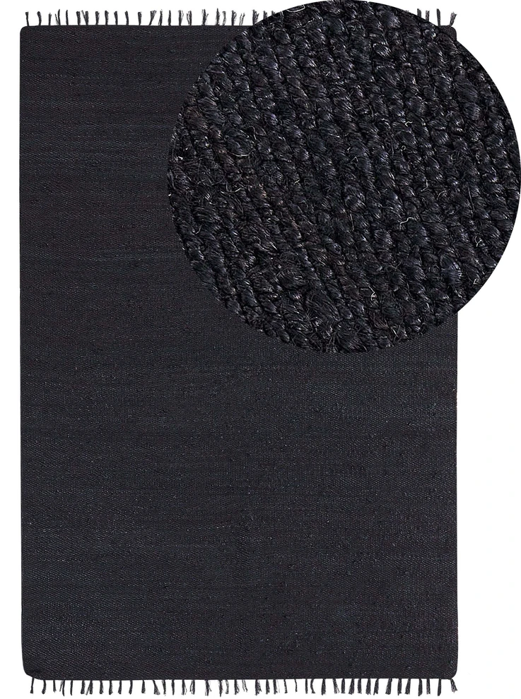 Beliani Kilimas SINANKOY Juodas 200 x 300 cm džiutas