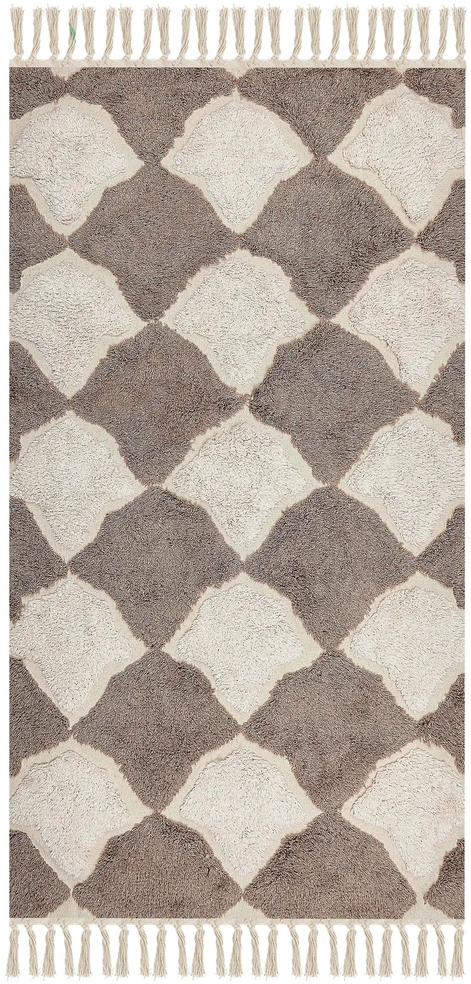 Beliani Kilimas SINOP smėlio spalvos 80 x 150 cm medvilninis