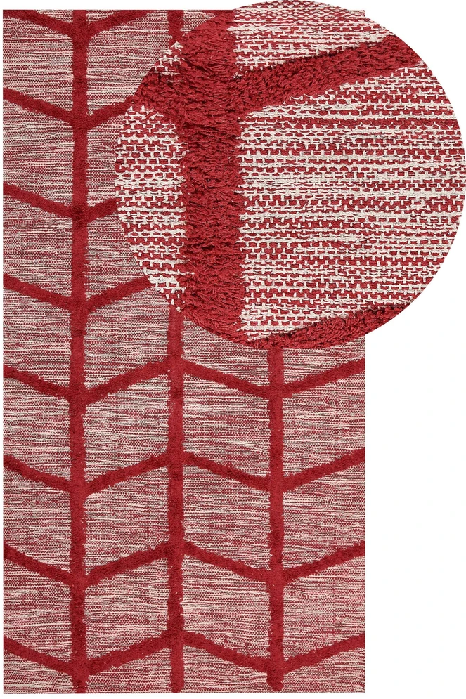 Beliani Kilimas SIVAS raudonas 80 x 150 cm Medvilninis