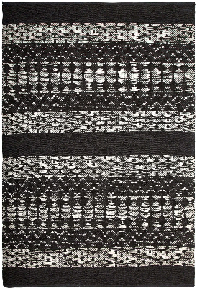 Beliani Kilimas SOKUN Juodas 140 x 200 cm Natūrali oda
