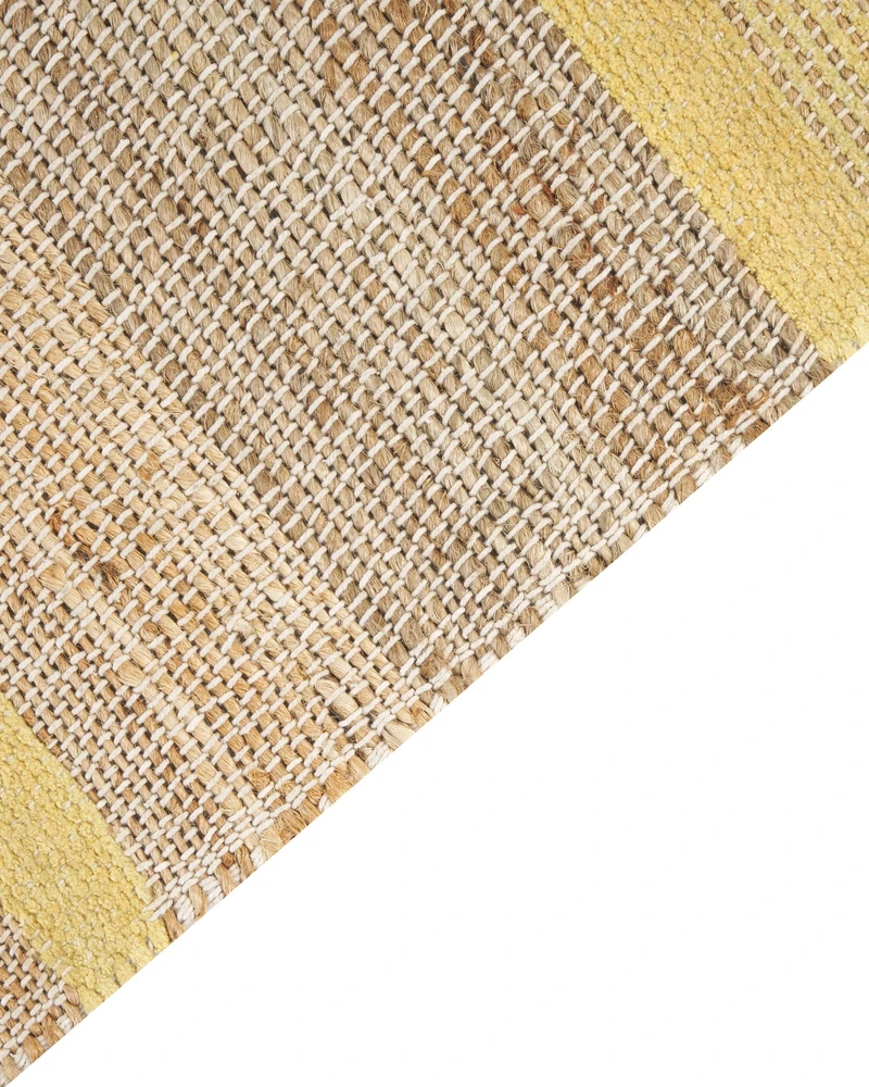 Beliani Kilimas TALPUR geltonas 160 x 230 cm džiutas