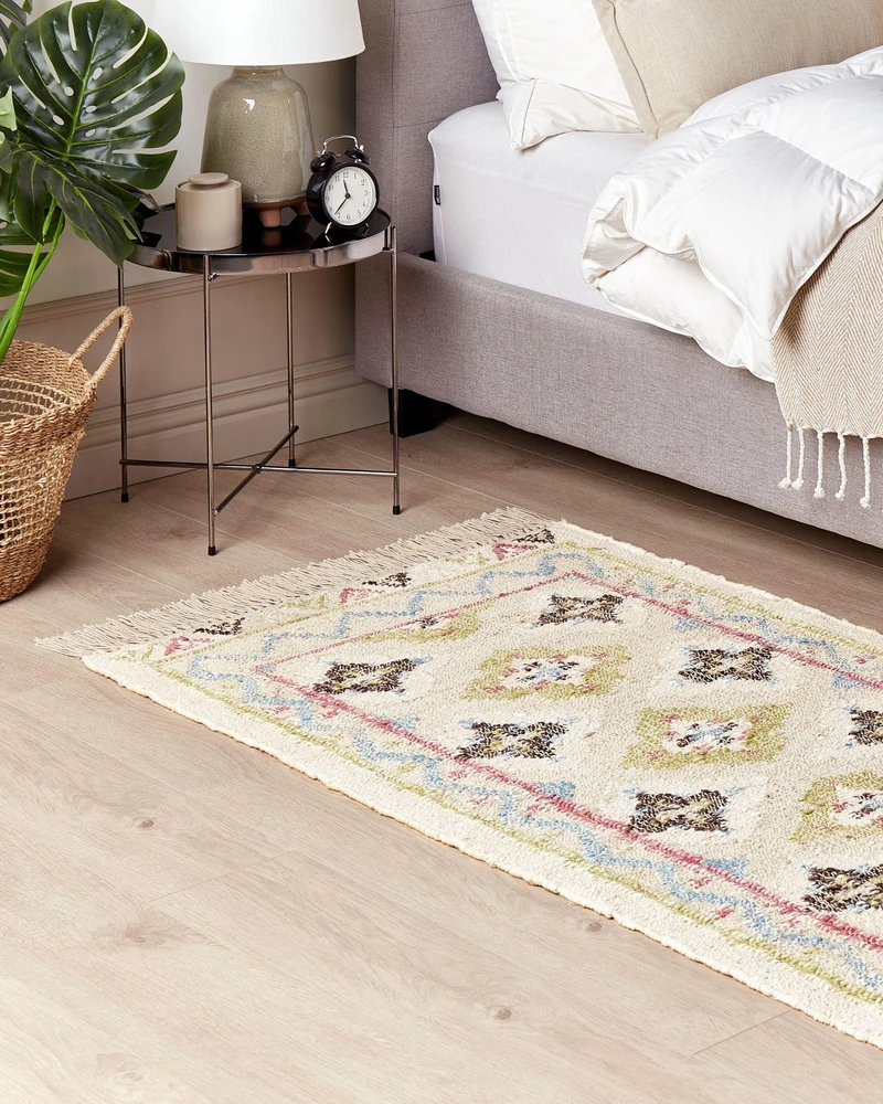 Beliani Kilimas TERKOS spalvingas 80 x 150 cm džiutas
