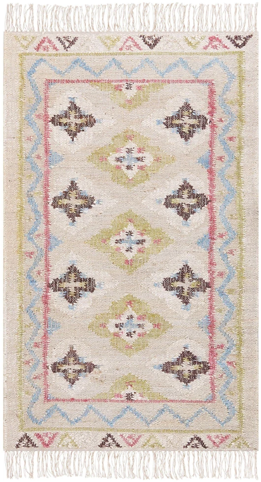 Beliani Kilimas TERKOS spalvingas 80 x 150 cm džiutas