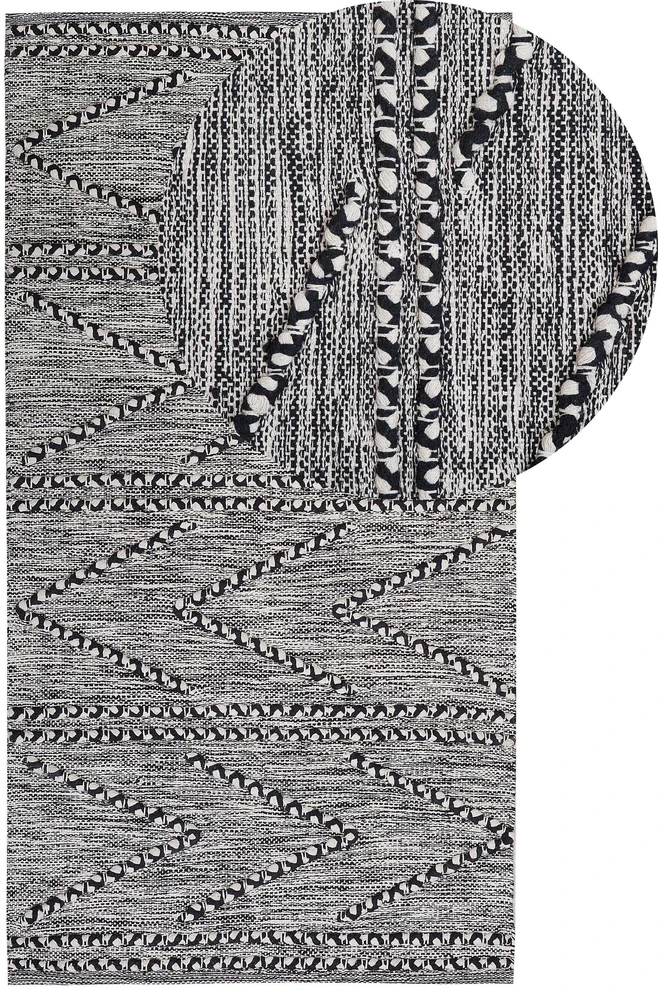 Beliani Kilimas TERMAL juodas 80 x 150 cm medvilninis