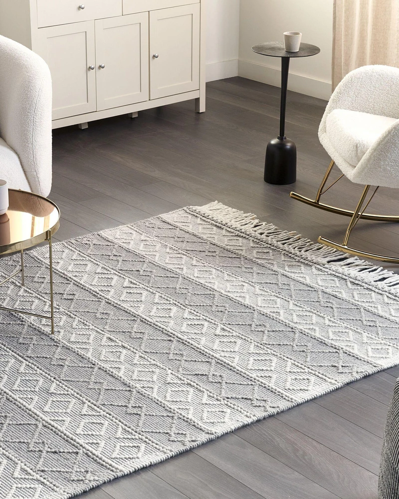 Beliani Kilimas TONYA pilkas 160 x 230 cm vilnos