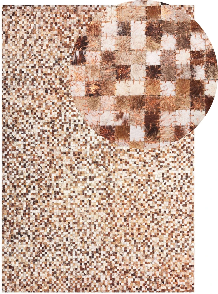 Beliani Kilimas TORUL rudas 160 x 230 cm iš natūralios odos