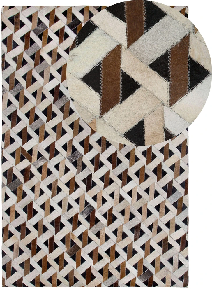 Beliani Kilimas TUGLU rudas 160 x 230 cm natūrali oda