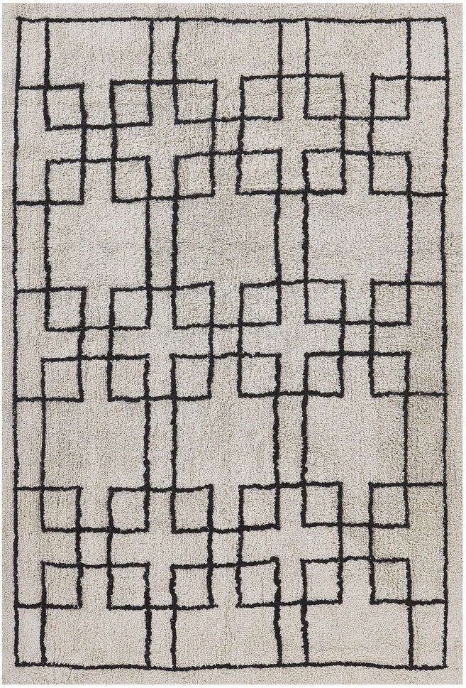 Beliani Kilimas TURHAL smėlio spalvos 160 x 230 cm medvilninis