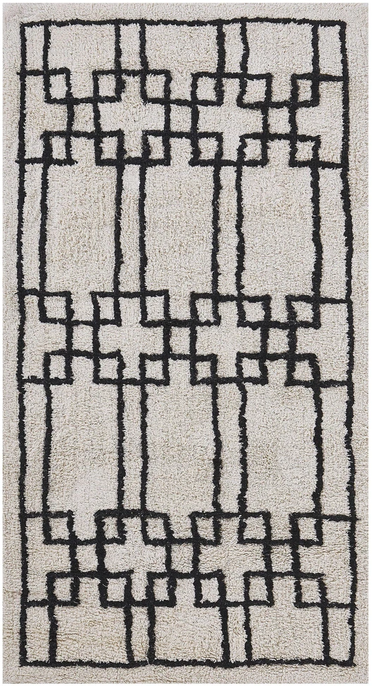 Beliani Kilimas TURHAL smėlio spalvos 80 x 150 cm medvilninis