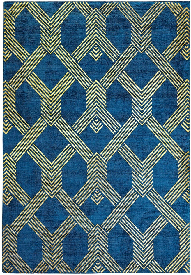 Beliani Kilimas VEKSE mėlynas 140 x 200 cm viskozė