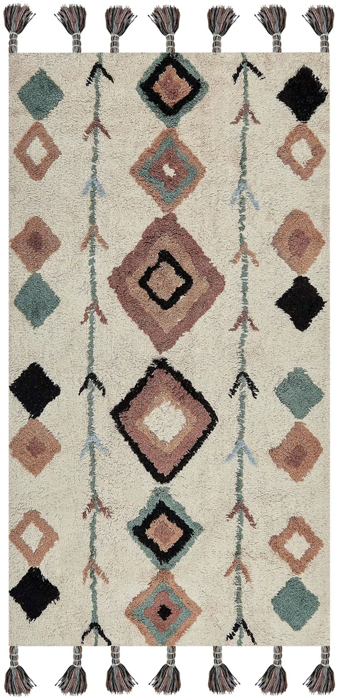 Beliani Kilimėlis ESKISEHIR smėlio spalvos 80 x 150 cm medvilninis