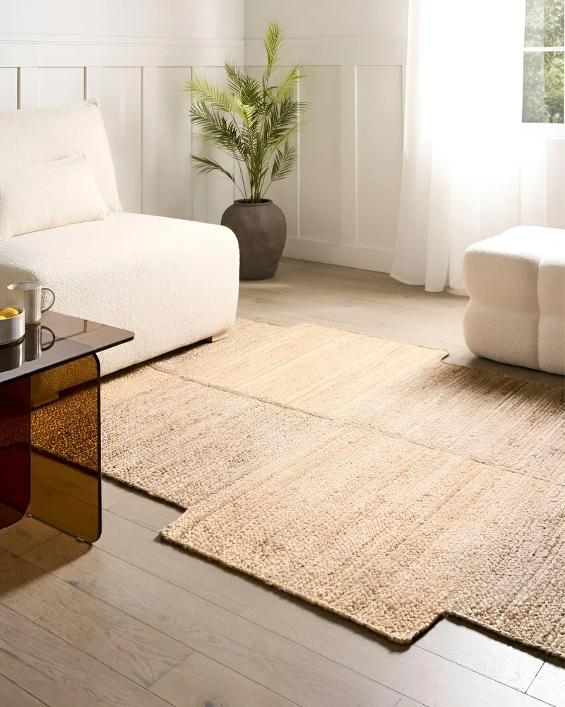 Beliani Kilimėlis SANGLI smėlio spalvos 160 x 230 cm džiutas