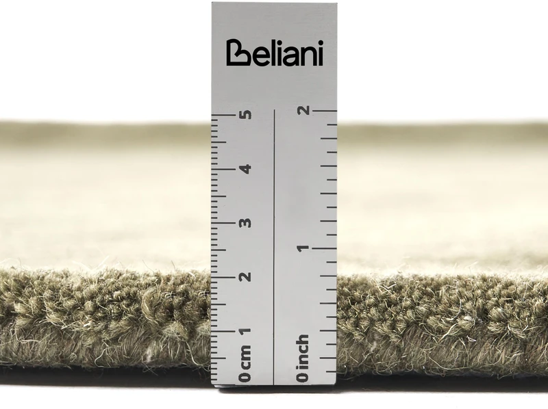 Beliani Kilimėlis VASCO alyvuogių spalvos, 140 cm skersmens, vilnonis