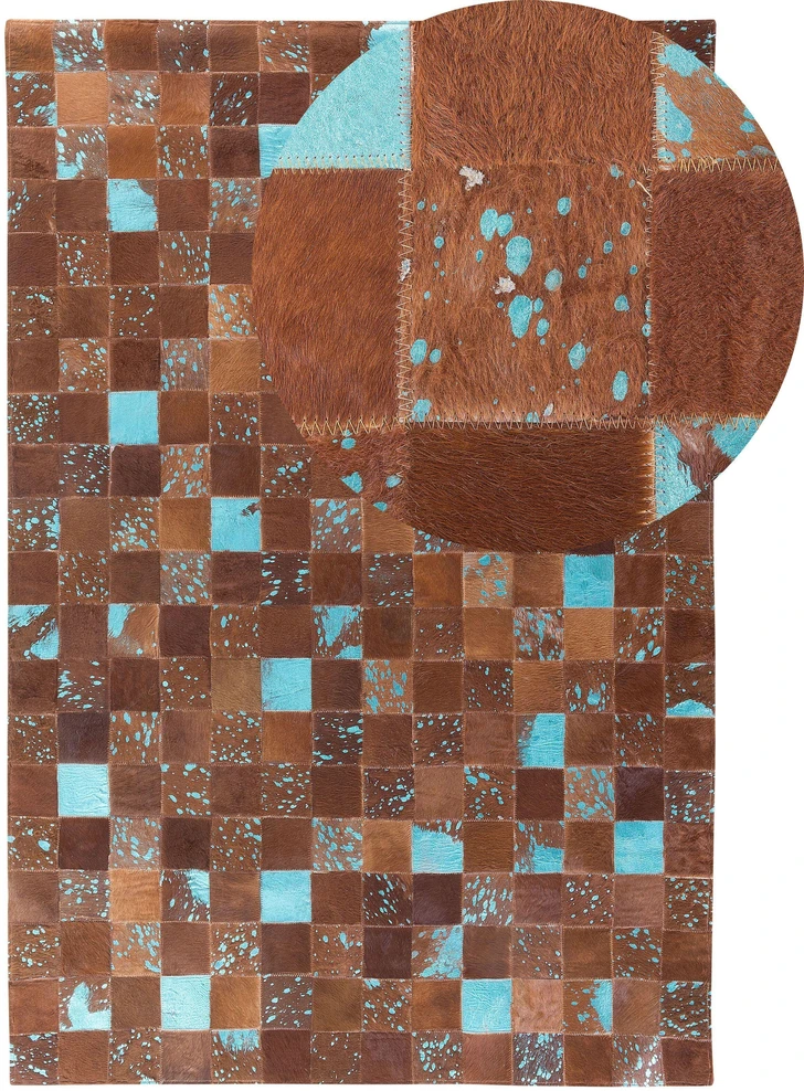 Beliani Kiliminis ALIAGA rudas 160 x 230 cm natūrali oda