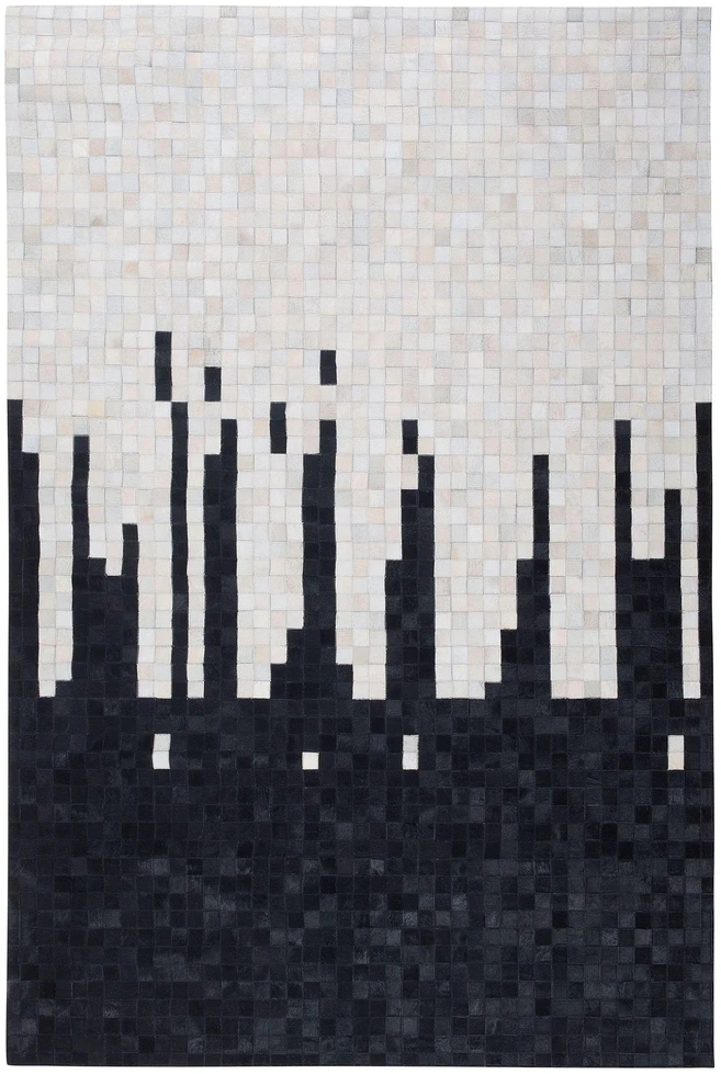 Beliani Kiliminis BOLU juodas 160 x 230 cm natūralios odos