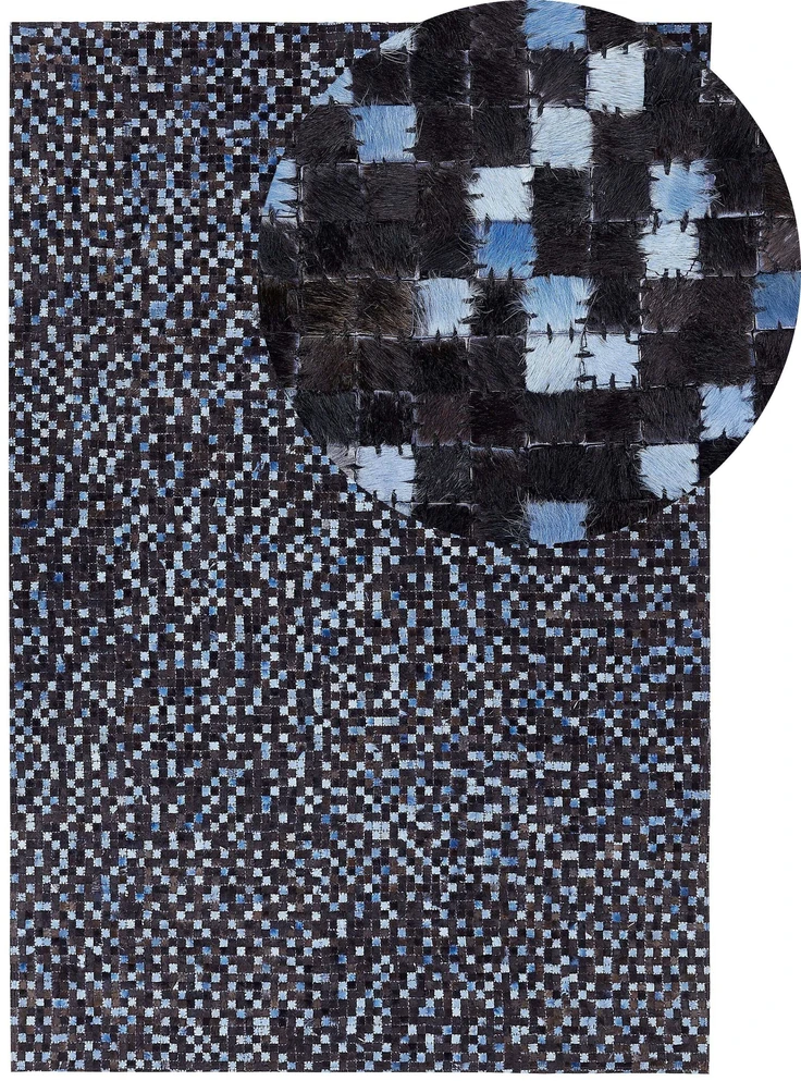 Beliani Kiliminis IKISU tamsiai rudas 160 x 230 cm natūrali oda