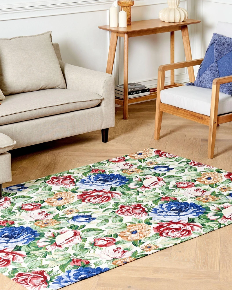 Beliani Kiliminis kilimas FARWAN spalvotas 140 x 200 cm medvilninis