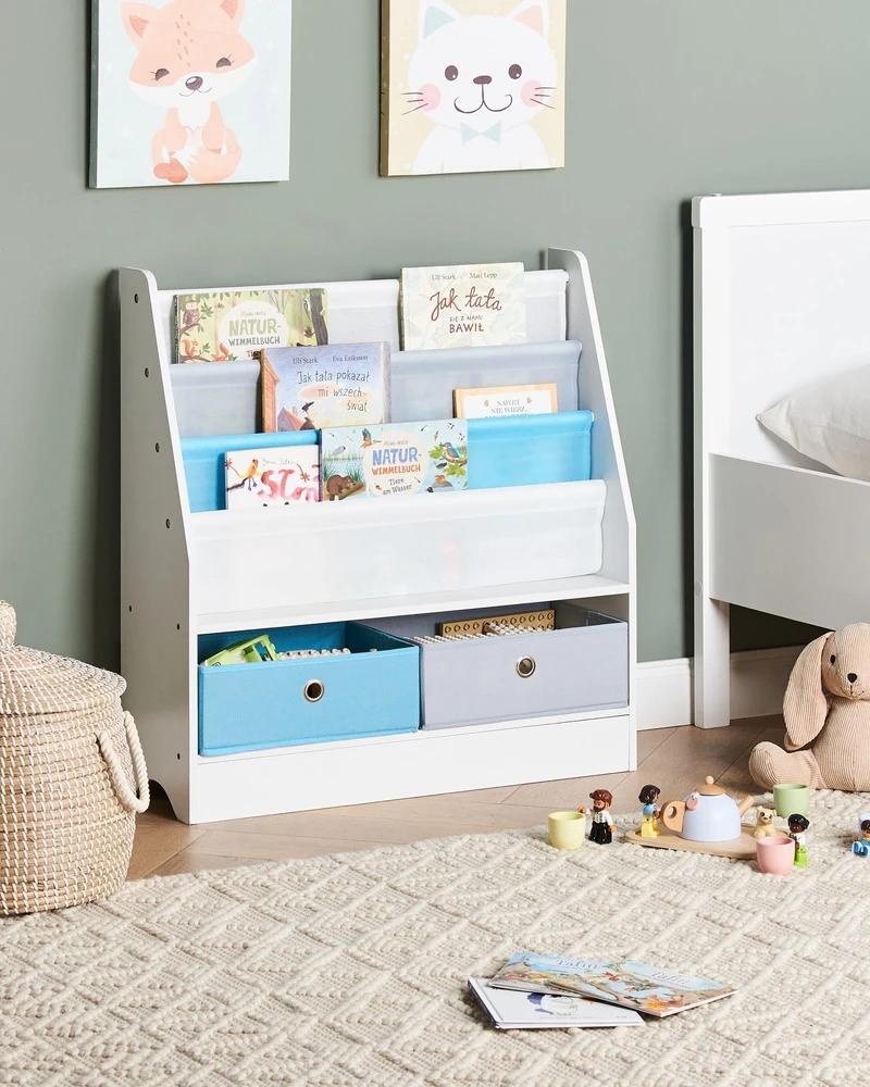 Beliani Knygų lentyna 3 lentynos TUMBY 74 cm Balta