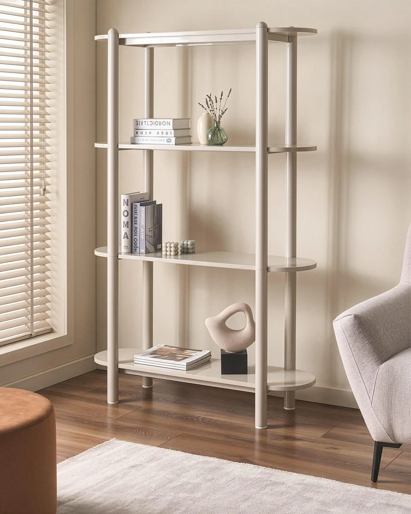 Beliani Knygų lentyna 3 lentynų GRANITY 170 cm beige