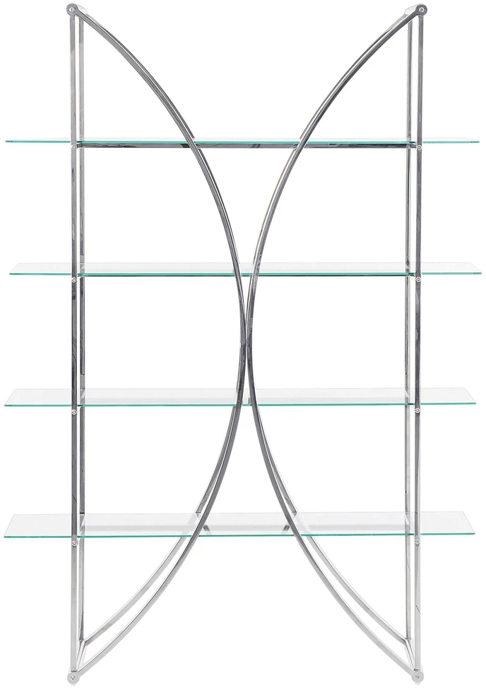 Beliani Knygų lentyna 4 lentynų HOLLOW Metal 175 cm Sidabrinė