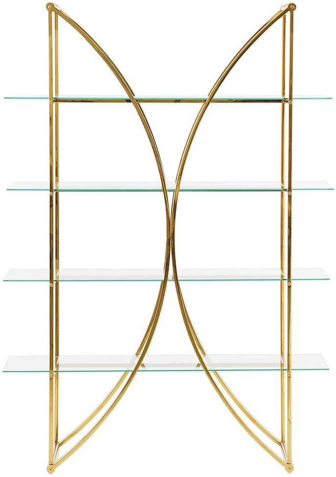 Beliani Knygų lentyna 4 lentynų HOLLOW metalinė 175 cm auksinė